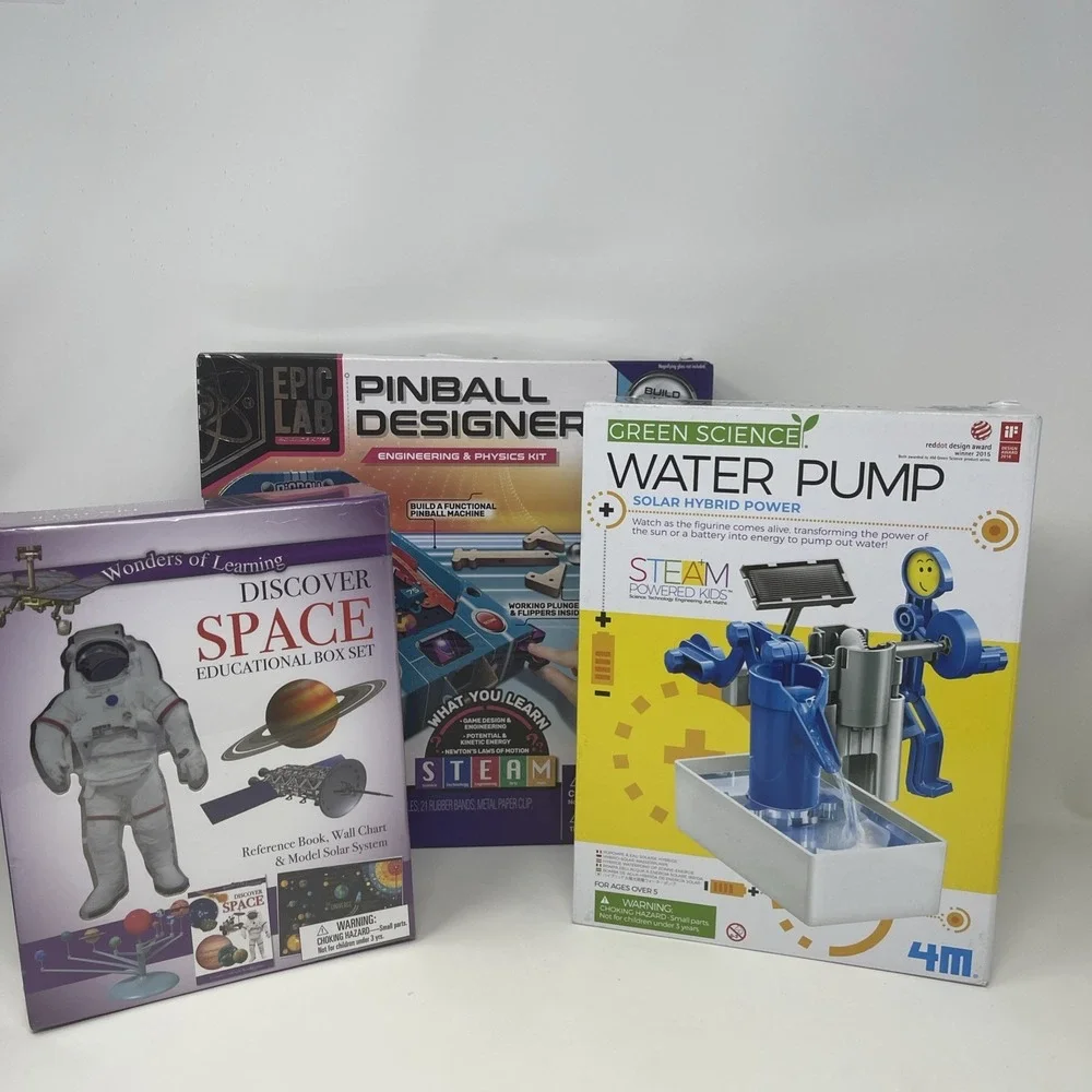 Lot 3 New‎ Steam Toys Science Physics Space Pinball Designer Kit